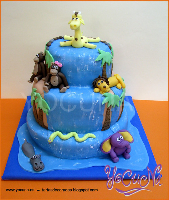 TARTA FONDANT ANIMALES SELVA / CAKE ANIMAL JUNGLE - a photo on Flickriver