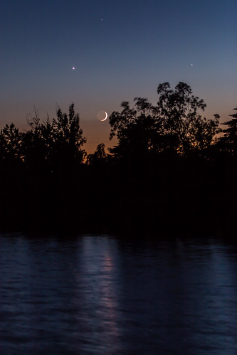sunset sky moon landscape star venus nightscape astrophotography regulus jupiter waterscape