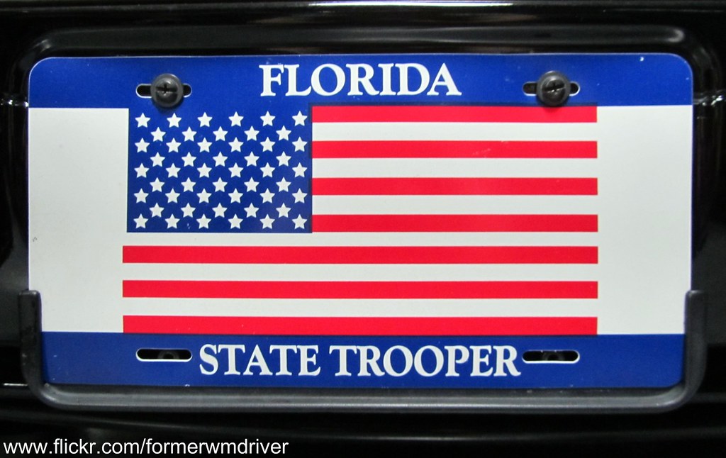 Florida State Trooper American Flag License Plate This Veh Flickr