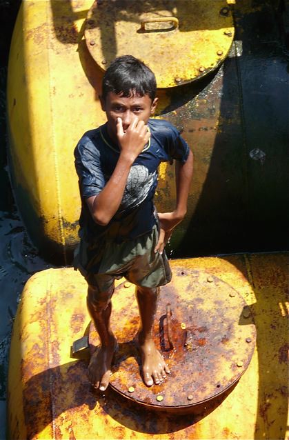 Ketapang, Diver Boy at Ferry Port, Jawa Timur