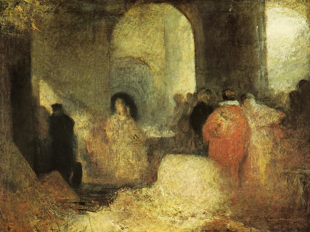 Joseph Mallord William Turner - Dinner in a Great Room with Figures in Costume [c.1830-35]