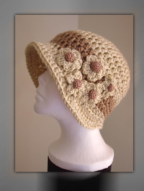 Crochet flapper hat