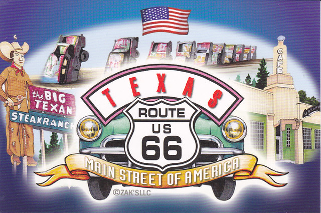 Route 66 Texas Collage Postcard