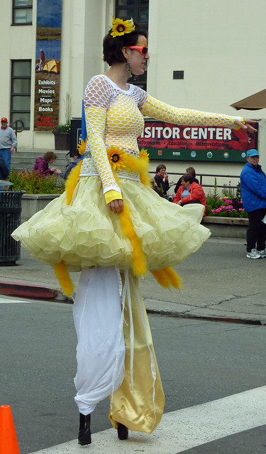 Stilt walker at the 2010 Solstice Festival in downtown Anchorage