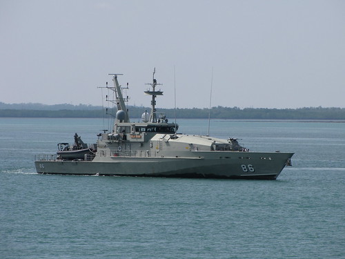 HMAS Albany Stands to off Stokes Hill Wharf October 2010