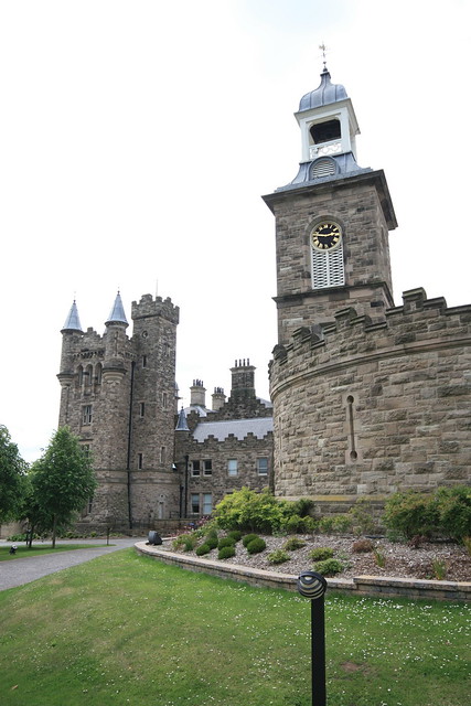 Side view of Castle featuring clock tower