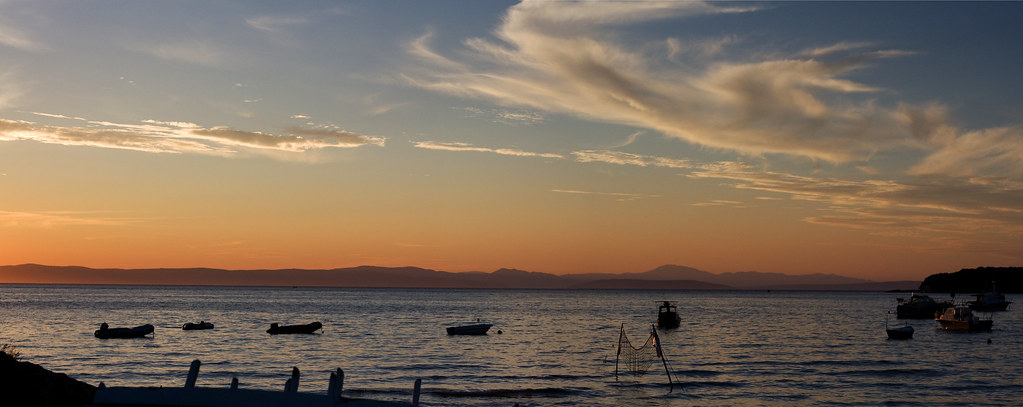 Gonar Rab Sunset at Gonar, Rab | 3 photo panorama, just fiddled around… | Flickr