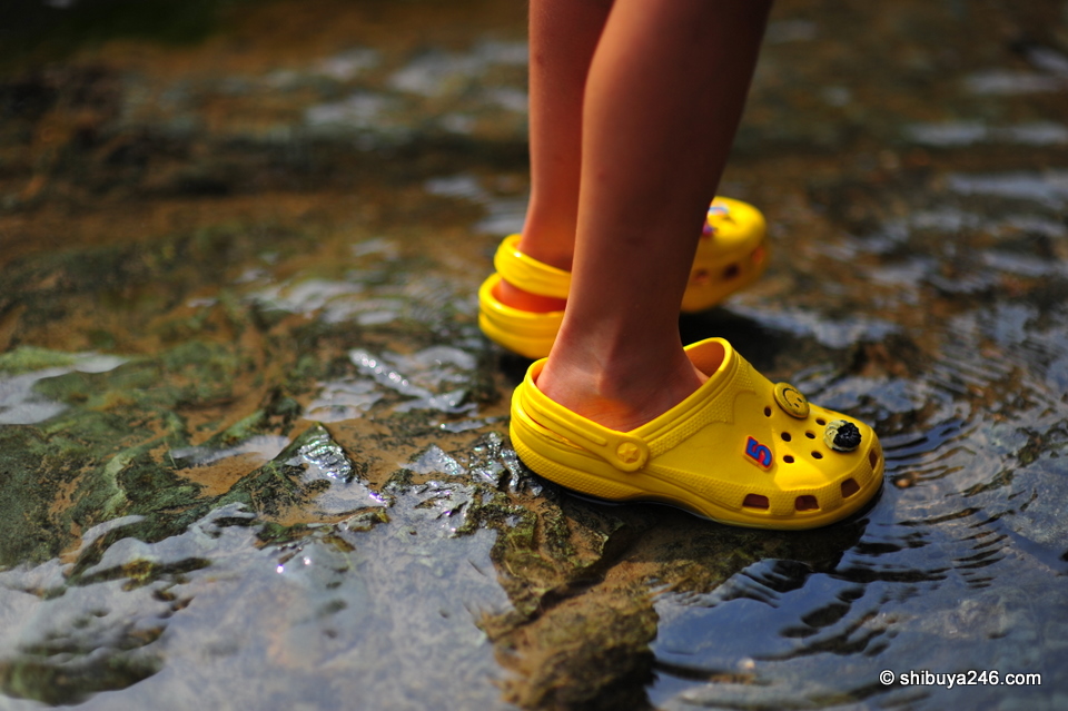 You can go down to the stream and play in the water as this child was doing. Great on a hot day