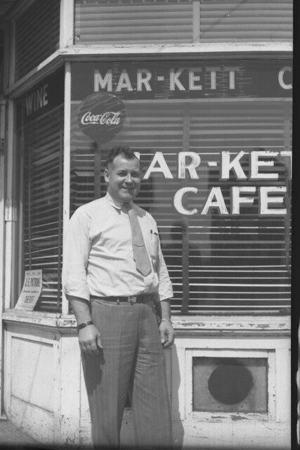 Outside the Mar-Kett Cafe, Warren, Ohio, circa 1950s