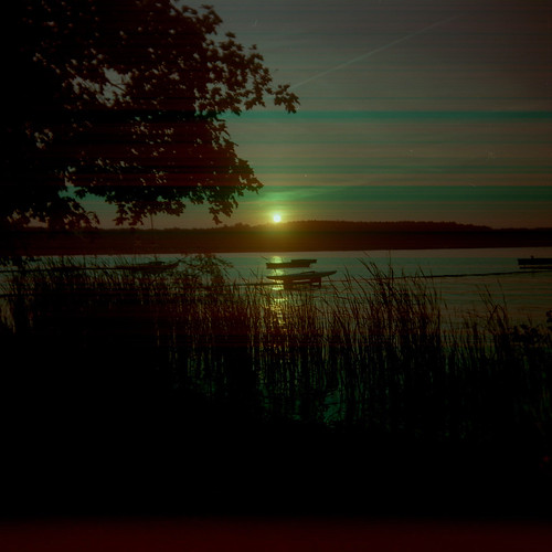 sunset usa lake holiday 120 6x6 film water mediumformat reeds square michigan roadtrip super ilford kodakportra160vc onsted sandlake iso160 sporti ilfordsupersporti