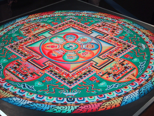 Tibetan Monk Sand Mandala, Rasdall Gallery, UK