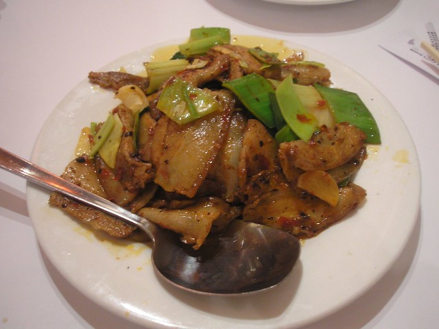 Twice Cooked Pork Belly with Leeks in Chili Sauce
