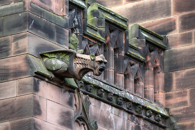 Exterior detail of Chester Cathedral, UK