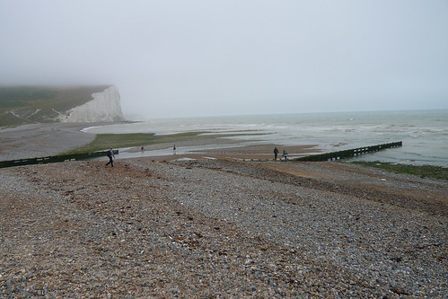 Cuckmere Haven Beach with one of the Seven Sisters in the background