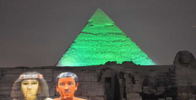 Light Show at Giza Pyramid