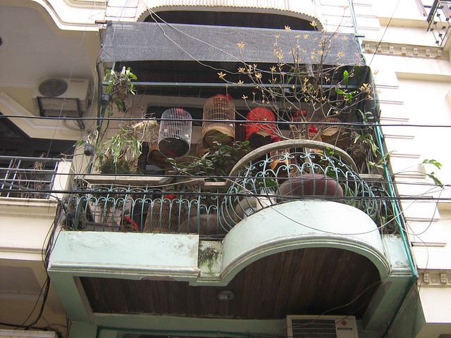 Hanoi, balcony, Ngu Xa district, February 2010