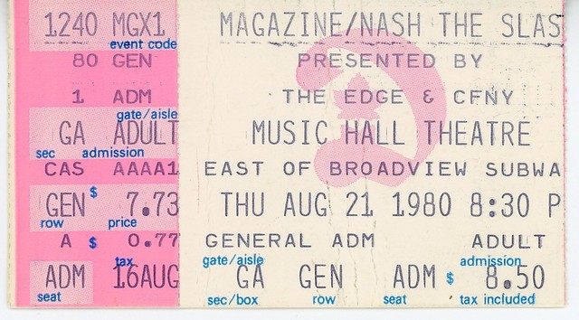 Magazine with Nash The Slash - August 21, 1980 - Music Hall - Toronto