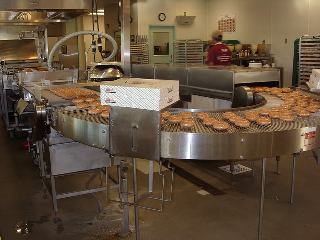 Watch the Krispy Kreme Dougnuts being made...
