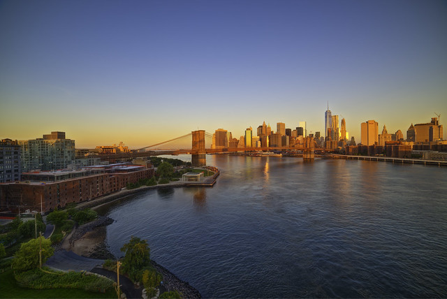 a morning view from the Manhattan Bridge