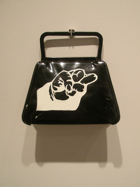 Liz Garlicki 'Self De-Fence Handbags’ series. Museum of Contemporary Canadian Art (MOCCA), exhibition ‘Pulp Fiction’, Toronto, Canada