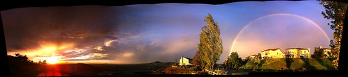 sunset sky autostitch panorama rain rainbow sandiego monsoon doublerainbow iphone