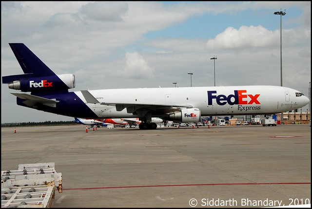 FedEx MD11 on the cargo ramp