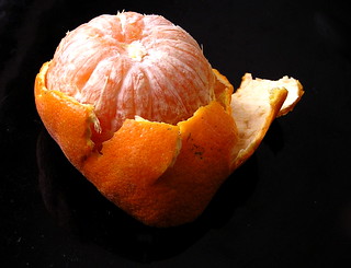a group of orange-coloured citrus fruit consisting of hybrids of mandarin orange