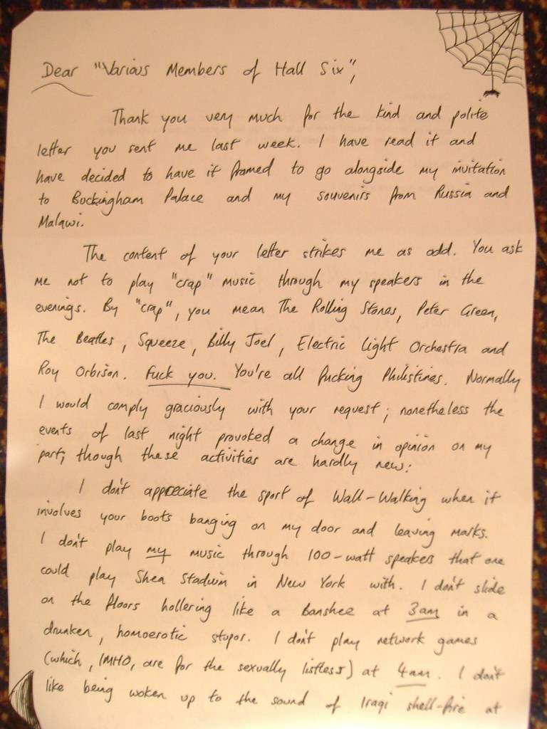 Best Viewed LARGE! (Page 1 of the Letter) - A letter I wrote