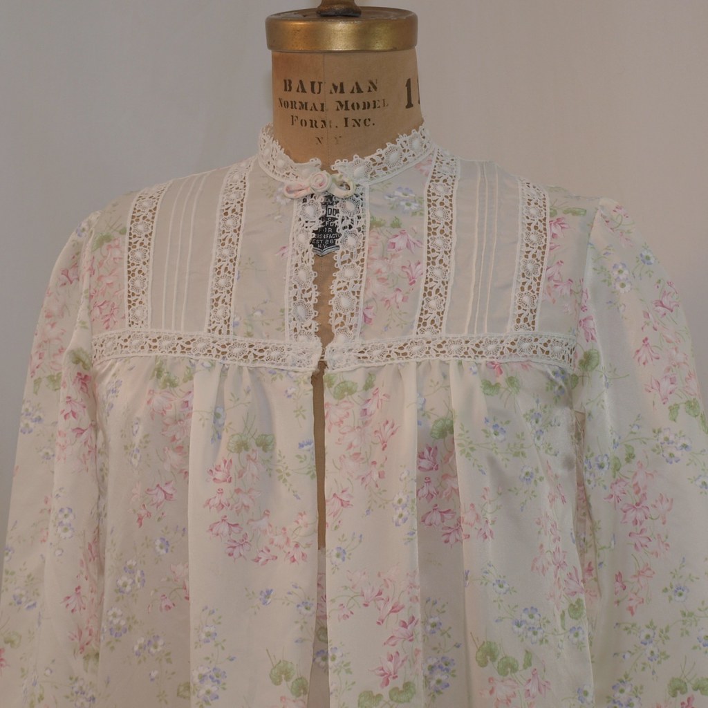 Christian Dior Floral Satin & Lace Nightgown Bodice Front | Flickr