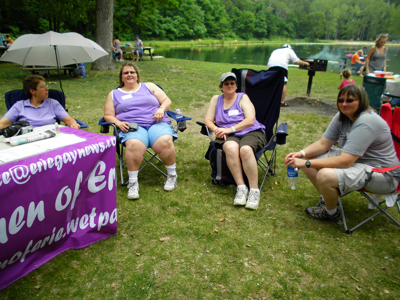 Dee, Kim, Andrea and Terry at the LBT Women info table. Photo by Deb Spilko.