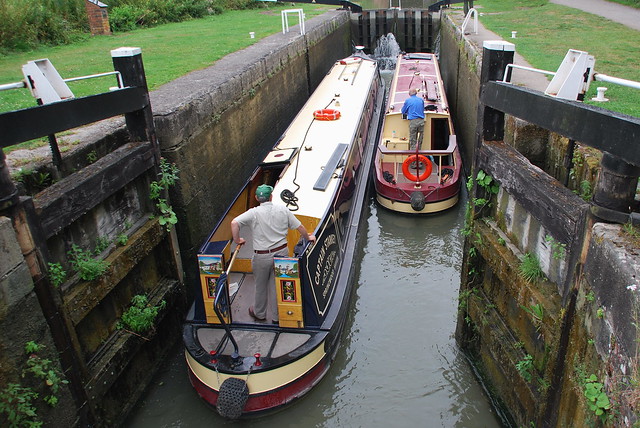 Canal Boats Entering Caen Hill Locks, Devizes