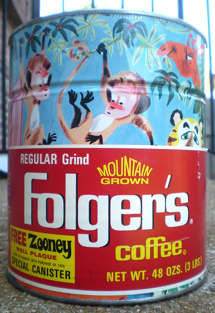 Vintage Folger's Coffee Zooney Wall Plaque Can Canister