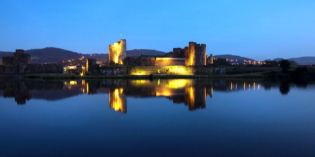 Evening at Caerphilly Castle