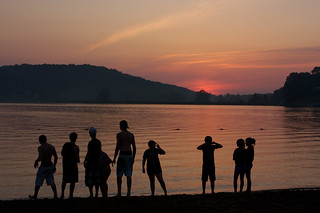 Lake Sunset Silhouette