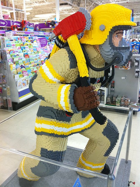 LEGO fireman, life-sized