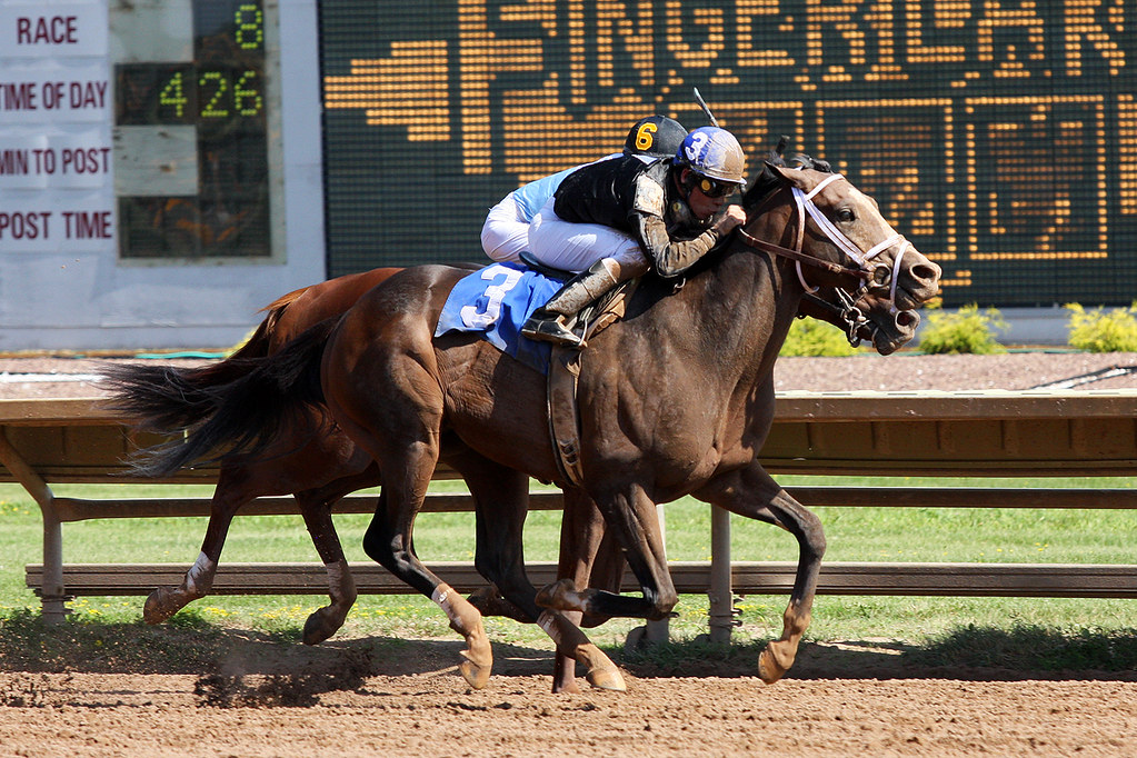 nyderby1 | Michael Luzzi on Ibboyee (3) pass Edgar Prado abo… | Flickr