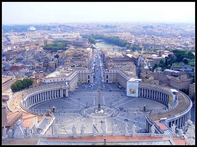 St. Peter's Square as seen from cupola of St. Peter's Basilica, Vatican