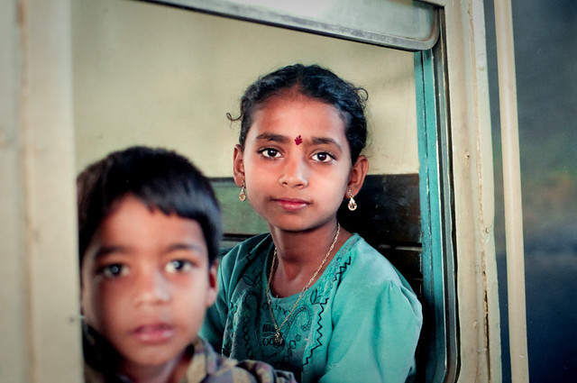 Brother and Sister; Matheran Railway, India, 1995