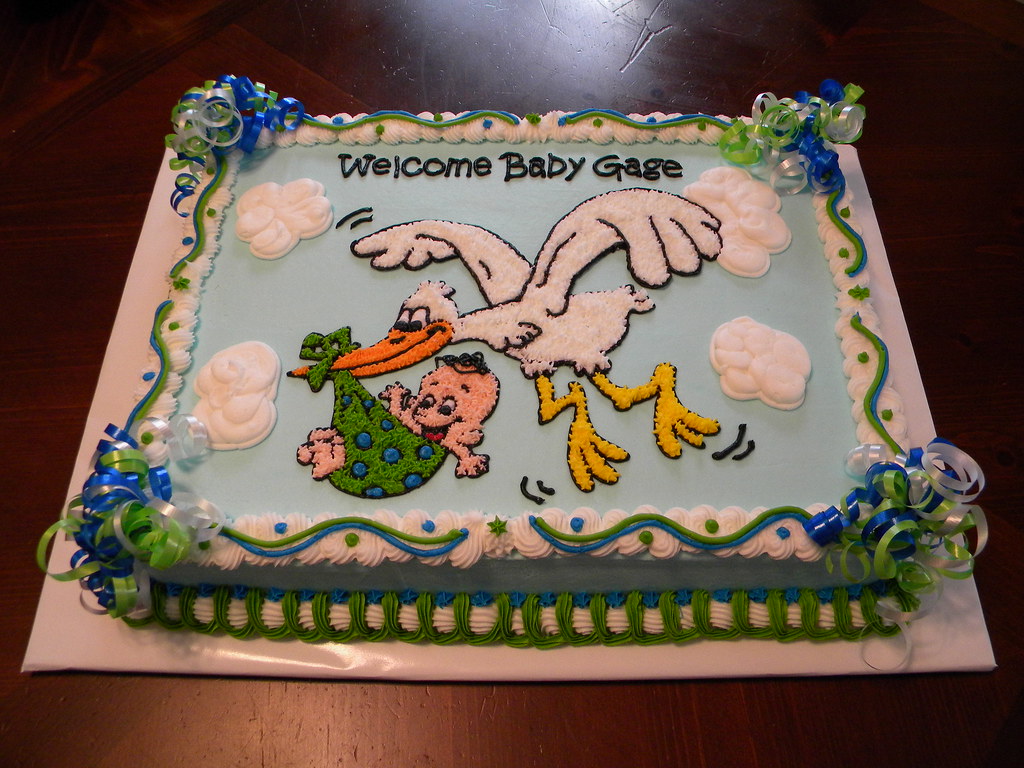 Stork Baby Shower Cake A Photo On Flickriver