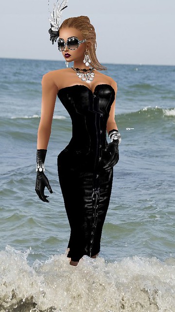 Latex Dress in the Sea