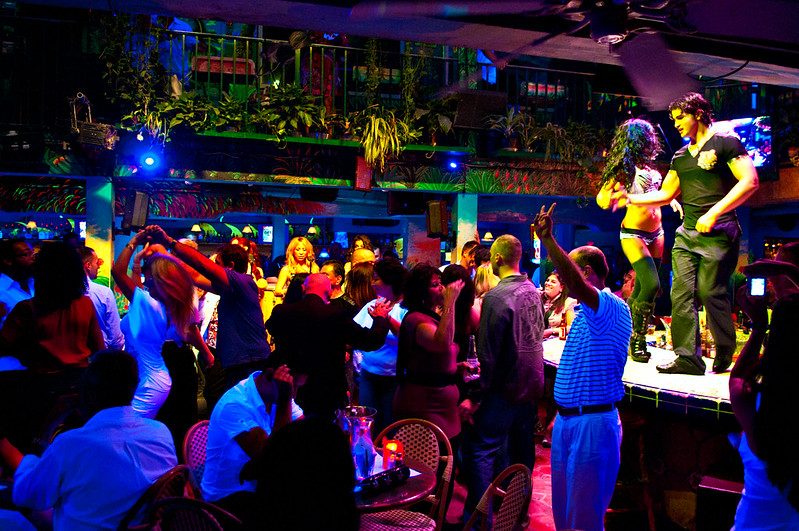 Partying at Mango's Tropical Cafe, South Beach Miami