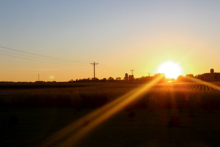 farm land sunset