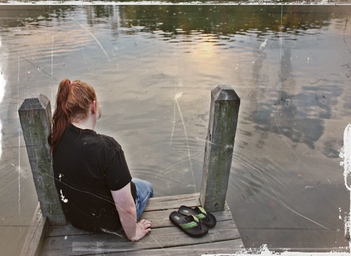 sunset lake girl dock 365 365project