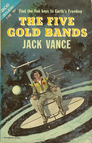 Jack Vance - The Five Gold Bands - Ace Double F-185 - cover artist  Ed Valigursky