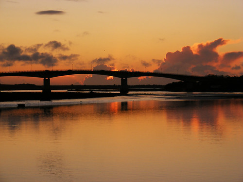 bridge sunset england river devon barnstaple