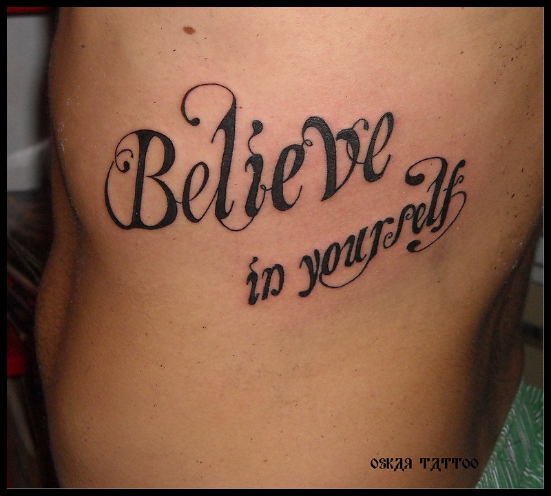 tattoo lettering believe