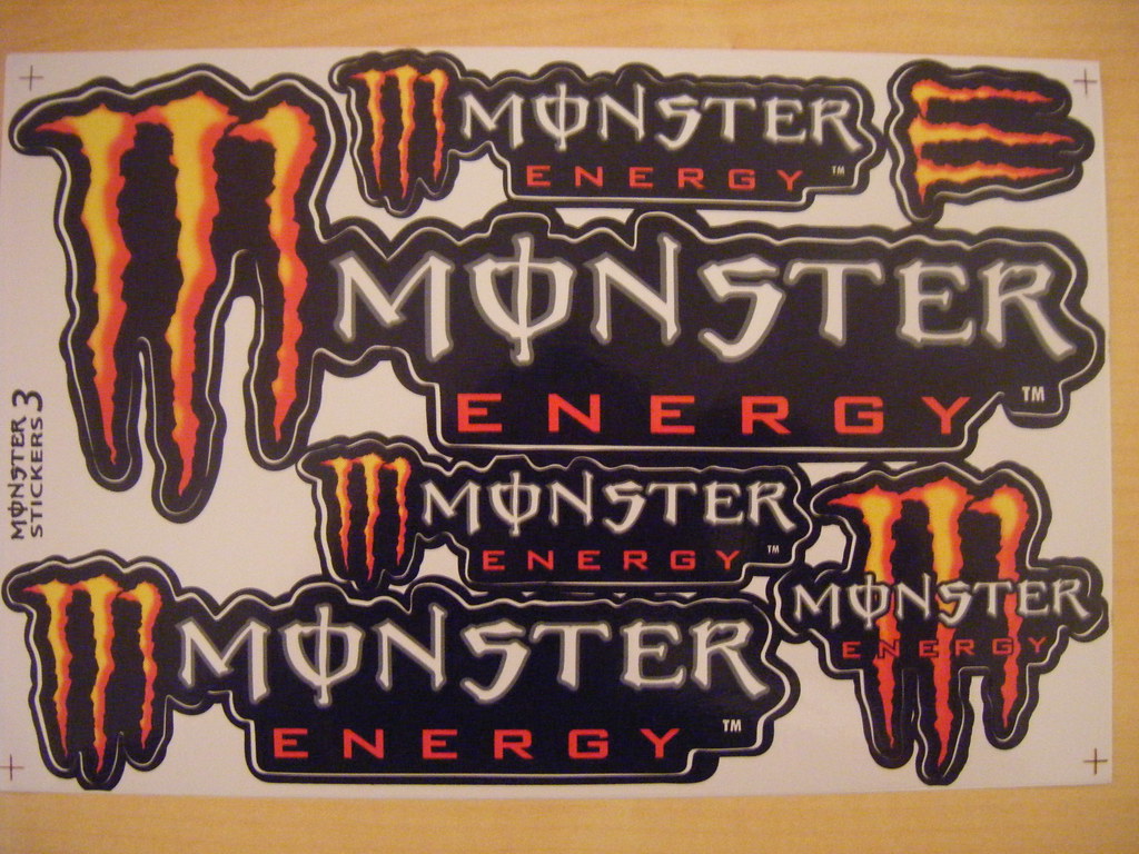Monster Energy Stickers Black & Red, Monster Energy Sticker…