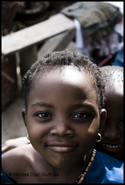 GABON, Baby-girl in Libreville Market