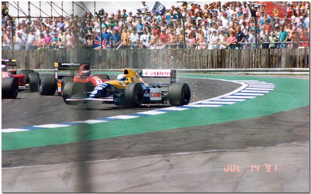 Gerhard Berger & Riccardo Patrese Colide.The Start Copse Corner.1991 F1 British GP Silverstone.