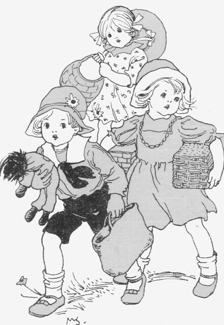 M.S. as illustrator, Three children playing